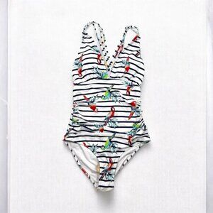 Phurro One Piece Bathing Suit Parrot Tropical Beach Pool Summer Colorful size M